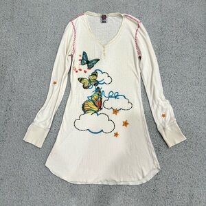 Scanty by Honeydew Long Sleeve Henley Sleep Shirt – Size M